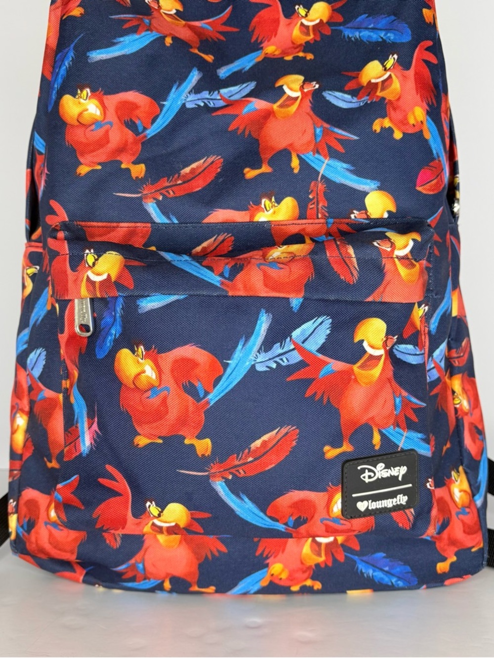 Loungefly Disney Aladdin Iago Bird Character All Over Print Backpack Blue Red - Picture 2 of 12